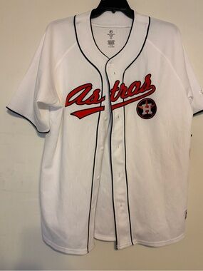 NWT Astros Jersey by True Fan White Button-Front Men's Jersey XL